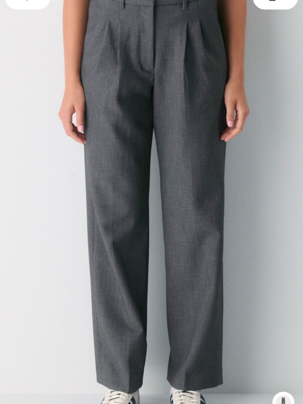 Aritzia Charcoal Gray Wide-Leg Trousers
